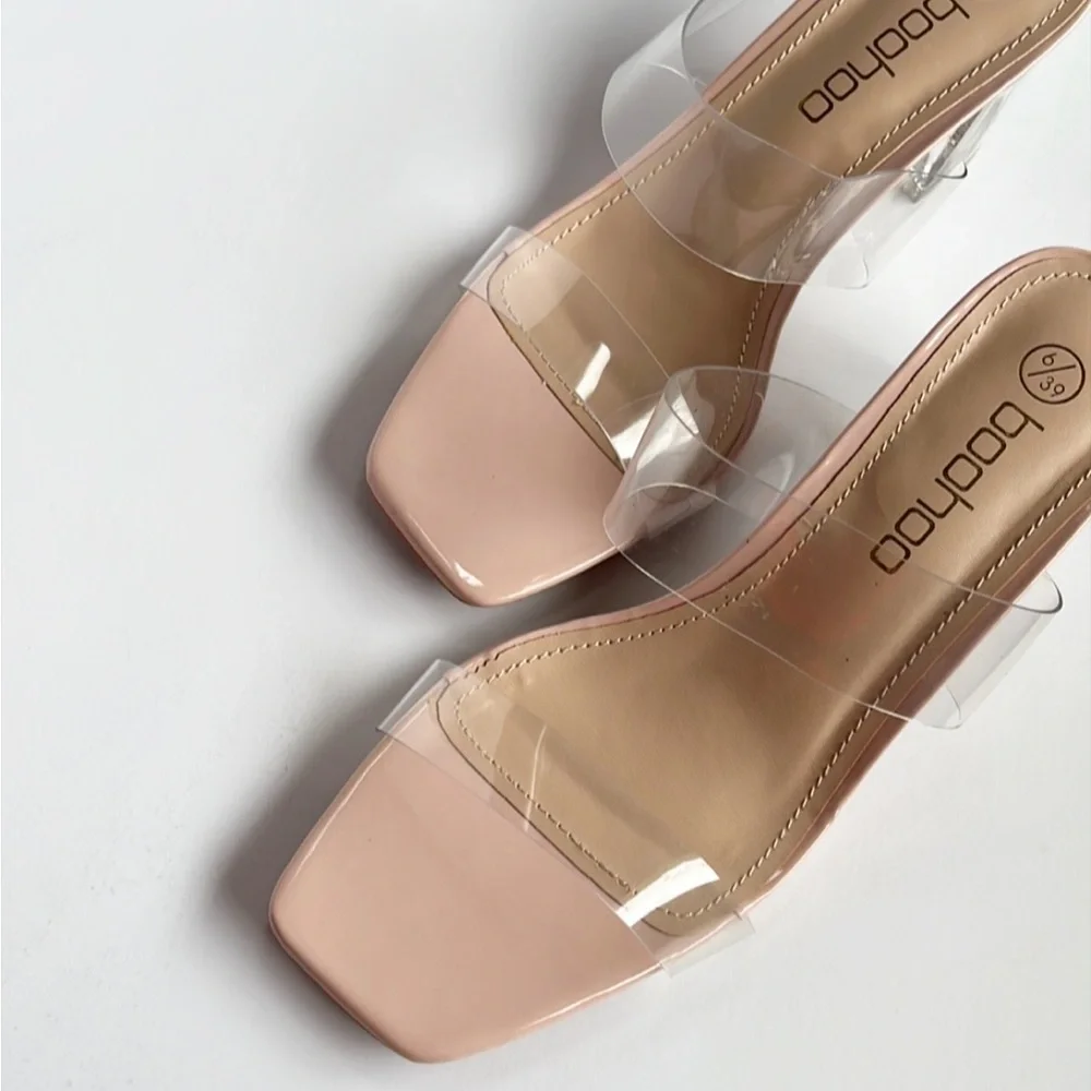 Boohoo Clear Block Heels - Picture 5 of 9